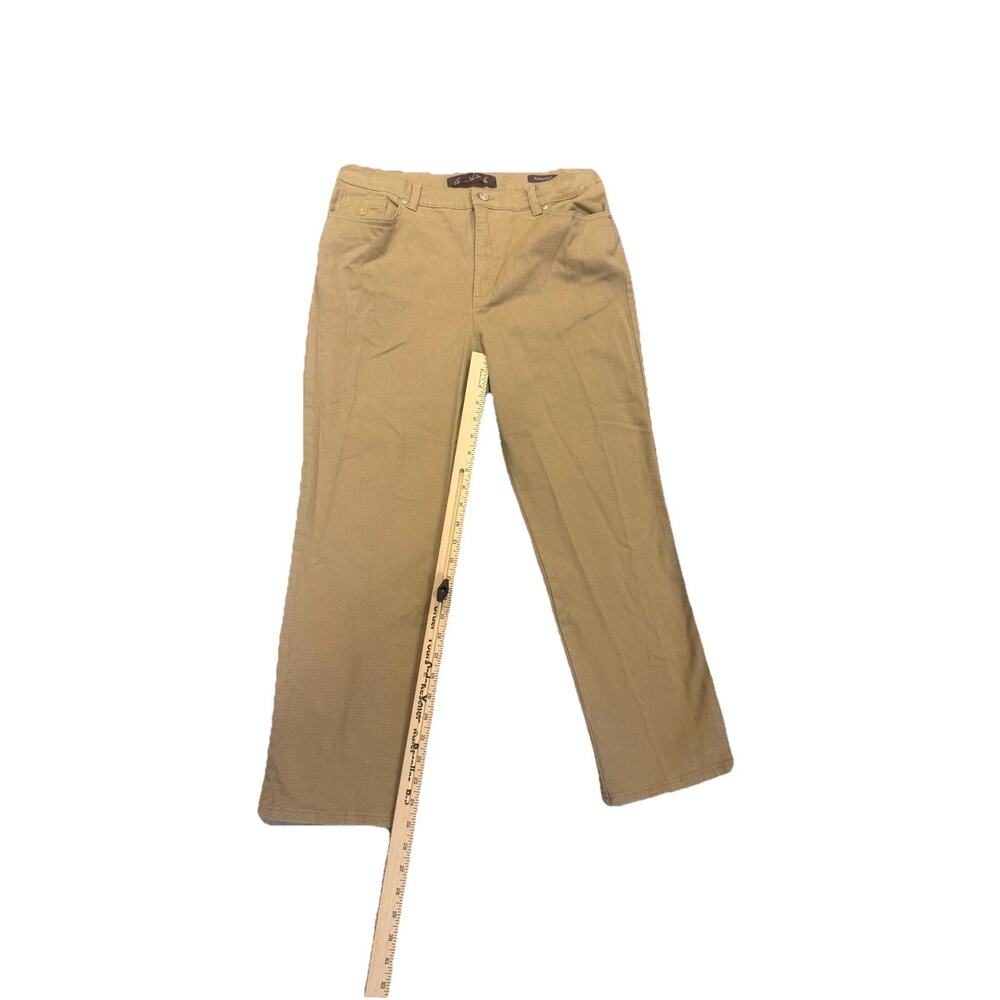 Gloria Vanderbilt Jeans Womens Size 14P Beige Straight Leg Flat Front Pockets - Picture 8 of 9